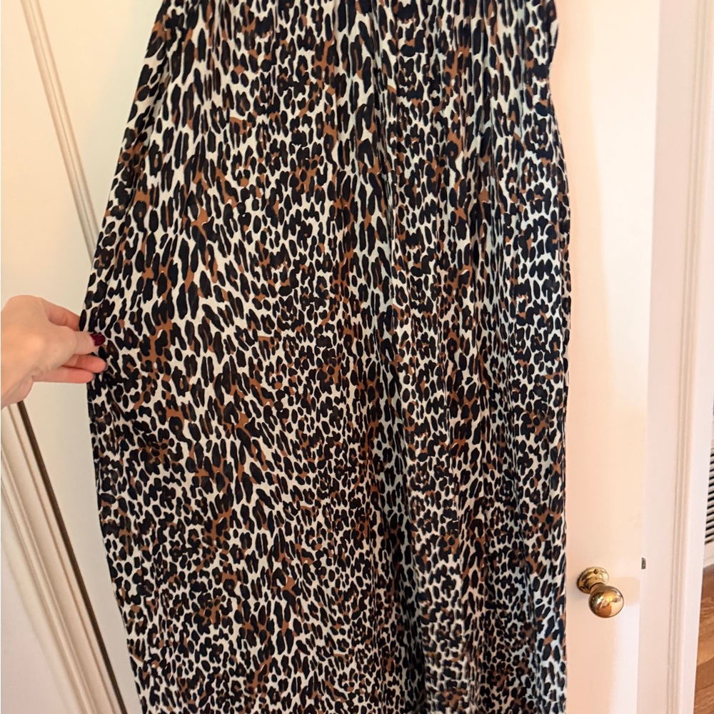 The Great brand Leopard Print Ruffle-Sleeve Women's Dress - Black/Brown - Picture 5 of 7